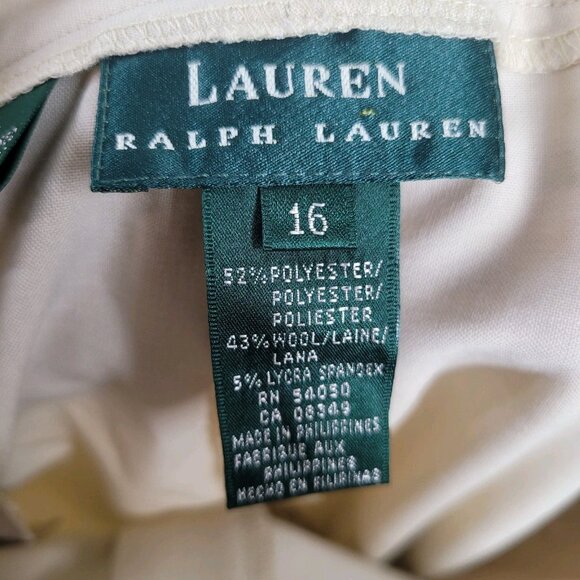Ralph Lauren Womens Wool Blnd Dress Pants Sz 16 37" Career Old Money Capsule Tan - Picture 6 of 7